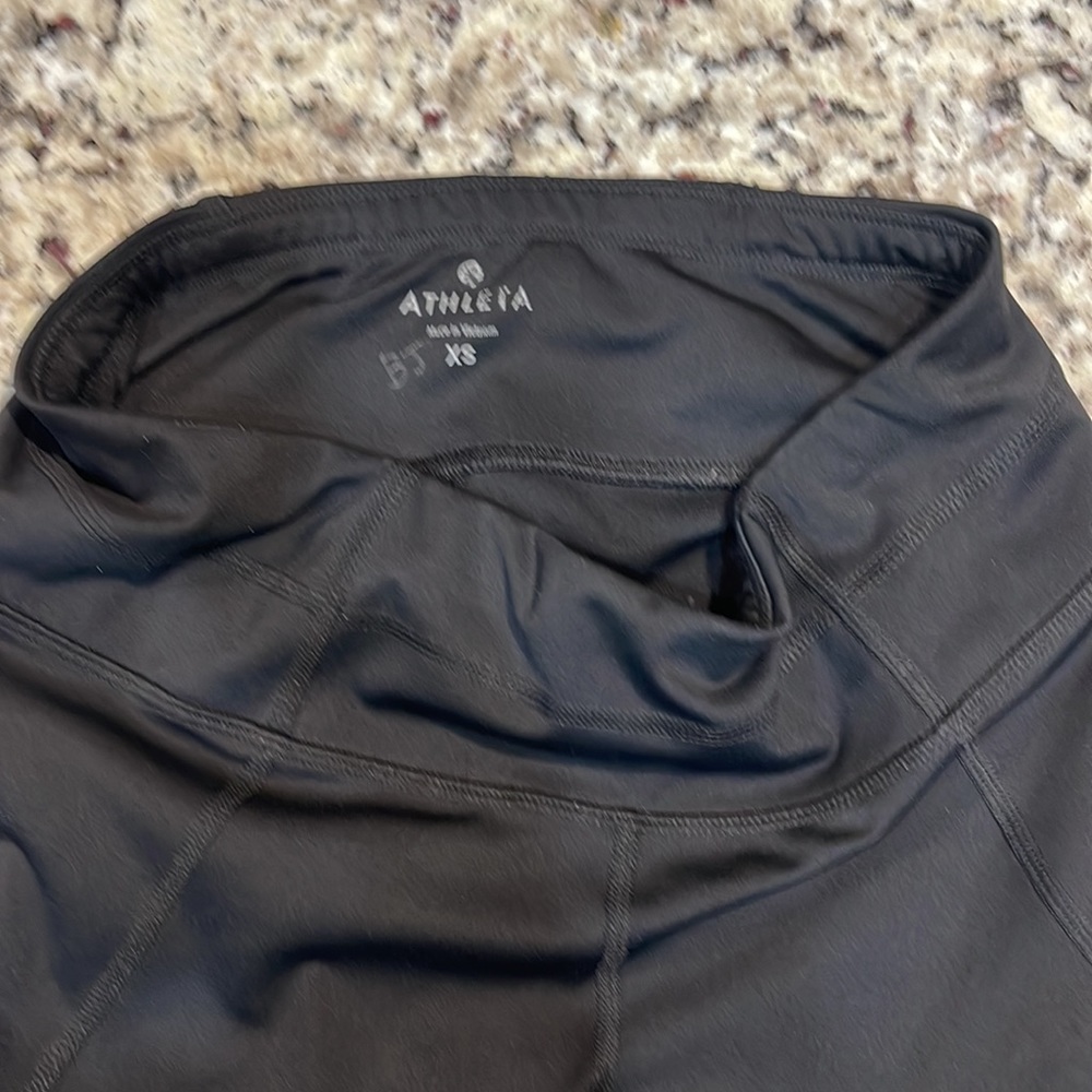 Athleta Womens Leggings XS Black w/Side Ventilation - Picture 5 of 5